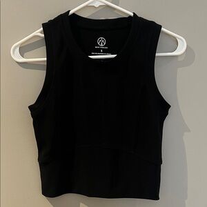 Athletic Black Sleeveless Crop Top